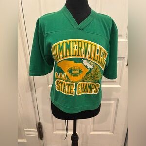Vintage 1983 Summerville AAA State Champ V Neck Crop Shirt Barbie Sz M